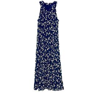 38. TOMMY HILFIGER Floral Pattern Black Dress Size P